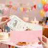 Cartão de Aniversário Estilo Novo Feliz Aniversário Bênção Cartão com Mensagem de Bolo Cartão de Cumprimentos de Aniversário com Conjunto de Envelope