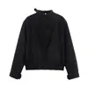 Roupas Europeias e Americanas Femininas Transfronteiriças, Moda Casual Solta Popular no Aliexpress com Decoração de Botão Bicolor