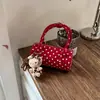Bolsa de Hombro Transfronteriza Estilo Coreano 2026 Nueva Moda Forma de Barril Redondo Personalidad de Moda Estampado de Lunares Bolso de Mano Versátil para Hombro y Cruzado