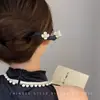 Grampo de Cabelo Antigo de Madeira de Princesa Feminino de Sândalo Preto Novo Chinoiserie Simples Moderno Diário Grampo de Cabelo Adorno de Cabeça
