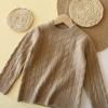 Nuevo Suéter de Lana para Niños Otoño e Invierno 2026, Unisex Color Sólido Punto Trenzado Cuello Redondo Suéter Jersey Prendas de Punto Top