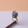 Anillo Ajustable de Piedra Preciosa Cristalina Curativa Europeo y Americano Anillo de Garra Irregular Chapado en Oro Joyería Anillo