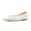 Jingang Yy38013 Sapatilhas Elegantes Versáteis Femininas Bico Fino Com Salto Interno e Decote Baixo Novidade Primavera e Outono 2025