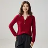 / Colección Idle - Suéter de Punto de Cachemira con Cuello de Barra para Mujer, Estilo Retro Intelectual, Suéter Pulóver Adelgazante