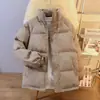 Chaqueta acolchada de moda para pareja para hombre, otoño e invierno, cuello alto, abrigo de algodón de corte holgado de moda, chaqueta de pareja