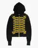 Sudadera con capucha y cremallera INS transfronteriza otoño e invierno, estilo militar vintage de alta resistencia, con botones de nudo, chaqueta superior
