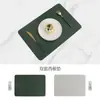 Porta-copos Quadrado Impermeável de Couro Bovino com Padrão Ocidental Camada Dupla Tapete de Mesa de Couro PVC Tapete Isolante para Hotel Tapete de Mesa de Jantar Casa Atacado