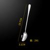 Cuchara para Hielo de Mango Largo, Vajilla de Acero Inoxidable 304, Cuchara Estilo Coreano, Cuchara Redonda para Hielo de Alto Valor, Cuchara para Revolver Postres Estilo Occidental, Espesor