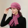 Gorro tejido de punto cálido de nuevo estilo para mujeres de mediana edad y ancianas, otoño e invierno, gorra de pico de pato para mamá, gorro a prueba de frío con forro polar para abuela
