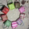 Fabricante Bolso Cesta Tejida de PVC Col Repollo Bolso de Playa para Niños Bolso Pequeño Bolso de Mano Colorido Bolso de Mano para Mujer Mujer