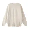 Ropa Vintage Yidao Otoño 2026 Nuevo Retro Japonés Holgado Mezcla de Lana Color Sólido Longitud Media Tejido de Punto Trenzado Suéter de Cuello Redondo