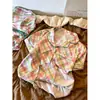 Pijama de Seda Gelada de Alta Qualidade Francês para Mulheres, Novo Estilo de Verão, Confortável para Sair, Manga Curta, Conjunto de Roupa de Casa com Short, Verão