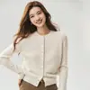 Cárdigan de Punto Kangsai Ni 100% Cachemira Pura con Botones Suéter Abrigo para Mujer Otoño e Invierno Estilo Nuevo Suave y Pegajoso Moda Abrigo