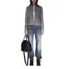 Chaqueta americana retro gris con cuello alto, color liso y diseño único, botones metálicos, sudadera tipo chaqueta ajustada, unisex