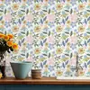 Pegatina de Pared Floral Romántica Autoadhesiva Papel Tapiz Resistente a la Humedad y al Moho Ecológico Lujo Ligero Decorativa para Pared de Dormitorio Armario Renovación