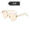 Gafas de Sol Dulces Lindas de Amor Divertidas Para Todo Combinar Decorativas Para Fiesta Gafas Sin Montura con Borde de Corazón de Melocotón