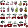 Accesorios para Joyería DIY Mezclados con 30 Tipos de Aleación de Zinc Esmaltado Rojo Frutas Colgantes (Cereza, Fresa, Manzana) para Pulseras y Dijes