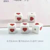 Cuentas de cerámica con letras negras sobre fondo blanco transfronterizo, amor, digital, 8 mm, cuadradas, sueltas, material para manualidades DIY infantil, cuentas de porcelana