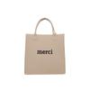 Bolsa de feltro grande capacidade bolsa tote de ombro único feminina logo moda retrô simples casual bolsa de mão para o dia a dia