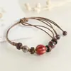 Pulseira de Cerâmica Colorida Jingdezhen para Mulheres, Novo Estilo Chinês Nicho Versátil Pulseira de Contas Floresta Barraca de Atacado Joias