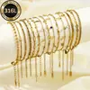 Pulseira de Aço Titânio Europeia e Americana Nova Mais Vendida de Aço Inoxidável para Mulheres, Galvanizada a Vácuo em Ouro 18K Real, Acessório de Joia Moderno e Versátil