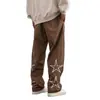 Pantalones Casuales Bordados Nuevos para Hombre de la Calle Principal Europea y Americana Pantalones Largos Holgados Retro de Moda Pantalones Deportivos con Cordón Transfronterizos