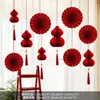 Decoración de Linterna de Panal de Atmósfera Roja, Adornos Colgantes de Calabaza, Colgante para Mudarse a una Casa Nueva, Arreglo de Decoración Colgante para Techo