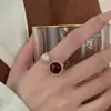 Anillo elegante de combinación de colores simple francés para mujer, anillo simple de moda, bola, alto sentido exquisito, anillo abierto para dedo índice, venta al por mayor