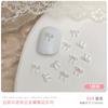 Mini Laço Nail Art Metal Branco K Laço Prata Laço de Fita Decorações de Unha Gravata Borboleta Tridimensional