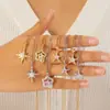 Colgante Versátil y Dulce, Cadena de Acero Inoxidable, Colgante de Estrella y Estrella de Mar Incrustado con Diamantes, Collar de Circonita que No se Desvanece para Mujer