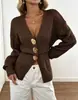Nuevo cárdigan de punto minimalista con cuello en V y botones para mujer 2026 para venta transfronteriza europea y americana en AliExpress