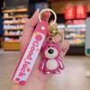 Llavero colgante acrílico de oso fresa creativo galvanizado al por mayor llavero de coche de muñeca de regalo pequeño de dibujos animados