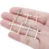 Atacado Transfronteiriço Pingentes Cruzados Europeus e Americanos Joias de Liga Acessórios para Pulseira Chaveiro 23*14mm