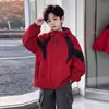 Chaqueta cortavientos con capucha y bloques de color para niño, nueva chaqueta casual para exteriores de primavera y otoño, top moderno para niños mayores, ropa de otoño