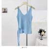 Camisola de Punto de Color Sólido con Cuello en V y Diseño Irregular para Mujer, Top Delgado de Verano Ajustado para Mujer