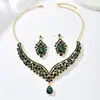 Conjunto Vintage de Liga Metálica com Múltiplas Peças, Joia Feminina Elegante e de Alto Padrão de Luxo de Nicho para Festas Noturnas, Atacado