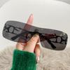 Gafas de sol sin montura huecas Bella estilo europeo y americano Y2K Milenial Chicas populares Gafas sin montura de borde cortado Nuevas Gafas Transfronterizas