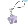 Cor Transparente Fina Flash Gelatina Estrela Corda para Celular Menina Fofa Macia Fofa Estrela de Cinco Pontas Pingente Estojo para Lápis Mochila Chaveiro
