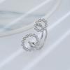 Anillo de planeta universo sueño de diamante parpadeante gato antiguo personalidad femenina círculo doble creativo floración flores anillo abierto