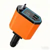 Cargador de Coche Cielo Estrellado 120W Carga Súper Rápida para Teléfonos Móviles con Cable Retráctil, Cargador de Coche USB Uno a Cuatro con Encendedor de Cigarrillos