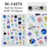 Lindas Pegatinas para Uñas de Medusa Jelly con Adhesivo Trasero, Adorables Pegatinas de Animales Jelly para Arte de Uñas DIY Accesorios Modelo Sl