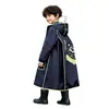 Capa de Chuva Impermeável Longa de Corpo Inteiro para Crianças para Chuva Forte com Compartimento para Mochila, Poncho de Chuva com Capuz para Meninos e Meninas, Uso Escolar