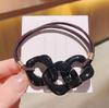 Cuerda para el pelo con cadena de color té con leche estilo coreano, para mujer, vintage, simple, anillo para el pelo trenzado, banda para el pelo de estilo frío, accesorios para el pelo