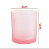 Venta al por mayor del fabricante Taza para Velas DIY Contenedor de Vidrio Escarchado de Colores Taza Vacía para Aromaterapia Portavelas Romántico para Dormitorio Logo