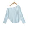 6011-24 Otoño Nuevo Estilo Europeo y Americano Spice Girls Sexy Tirantes Hombro Curvado Oscilación Holgada Perezosa Manga Larga Camiseta