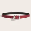 Cinturón Rojo Retro Diseño de Nicho Estilo Commuter para Mujer Accesorios para Mujer Decoración con Falda Jeans Cinturón