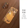 Alfombrilla Rectangular para Té Seco de Seda Imitación Xiangyun, Nuevo Estilo Chino de Gama Alta Inspirada en Zen, Mantel/Paño de Té Retro Aislante de Calor de Doble Cara