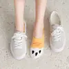 Nuevos calcetines de primavera y verano 21 para mujer, calcetines con estampado de garra de gato de dibujos animados, calcetines de barco de jacquard de algodón, calcetines invisibles finos japoneses de boca baja con silicona