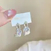 Pendientes de corazón con colgante de circonita inspirados en el estilo ins coreano, diseño simple y único, pendientes exquisitos, accesorios para orejas versátiles y elegantes