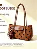 Bolso de hombro de moda de lunares para mujer 2026 transfronterizo, bolso de hombro retro para el día a día, bolso tote casual versátil